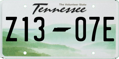 TN license plate Z1307E