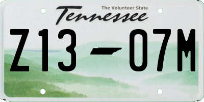 TN license plate Z1307M