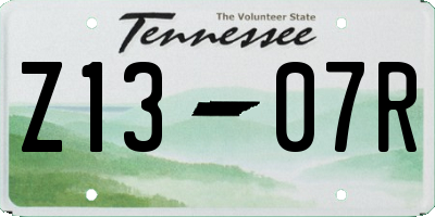 TN license plate Z1307R