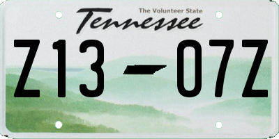 TN license plate Z1307Z