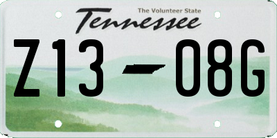 TN license plate Z1308G