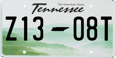 TN license plate Z1308T