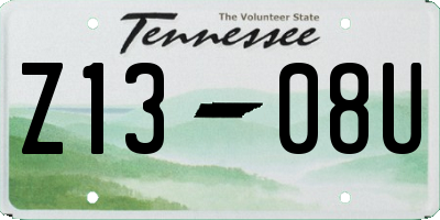 TN license plate Z1308U