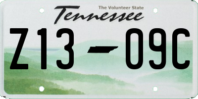 TN license plate Z1309C