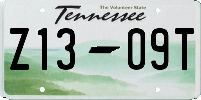 TN license plate Z1309T