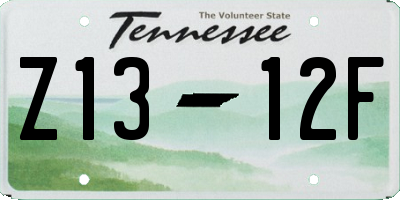 TN license plate Z1312F