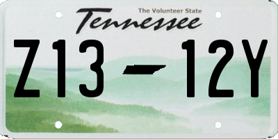 TN license plate Z1312Y