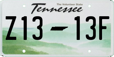 TN license plate Z1313F