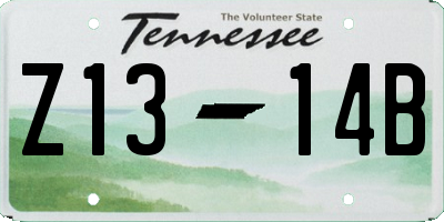 TN license plate Z1314B