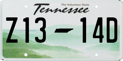 TN license plate Z1314D