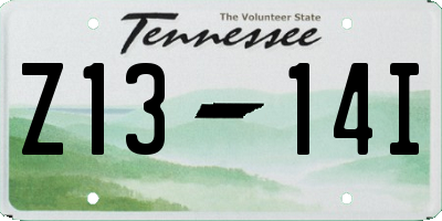 TN license plate Z1314I