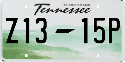 TN license plate Z1315P