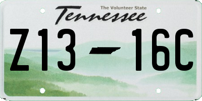 TN license plate Z1316C