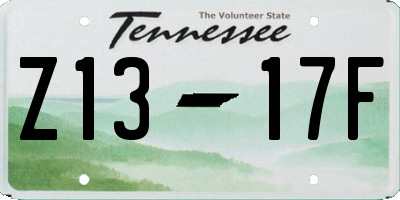 TN license plate Z1317F