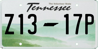 TN license plate Z1317P