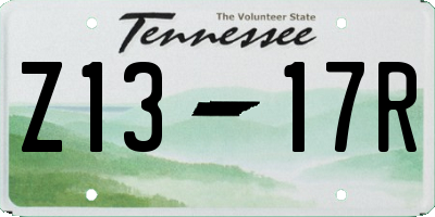 TN license plate Z1317R