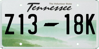 TN license plate Z1318K