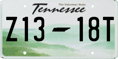 TN license plate Z1318T