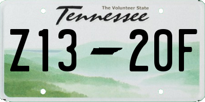 TN license plate Z1320F