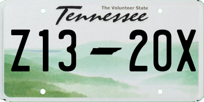 TN license plate Z1320X