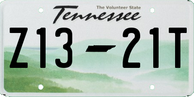 TN license plate Z1321T