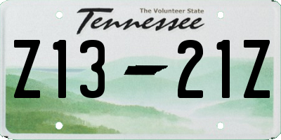 TN license plate Z1321Z