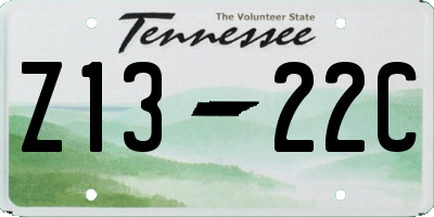 TN license plate Z1322C