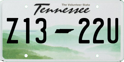 TN license plate Z1322U