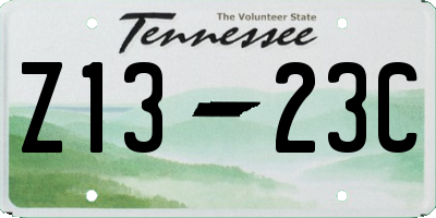 TN license plate Z1323C