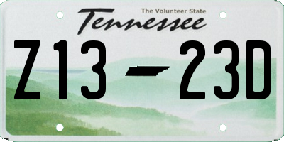 TN license plate Z1323D
