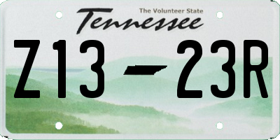 TN license plate Z1323R
