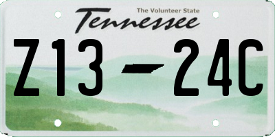 TN license plate Z1324C