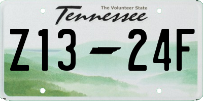 TN license plate Z1324F