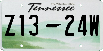 TN license plate Z1324W