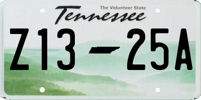 TN license plate Z1325A