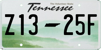 TN license plate Z1325F