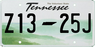 TN license plate Z1325J