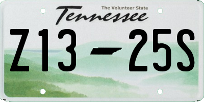 TN license plate Z1325S