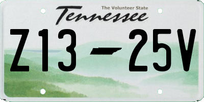 TN license plate Z1325V