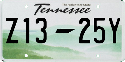 TN license plate Z1325Y