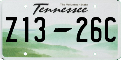 TN license plate Z1326C