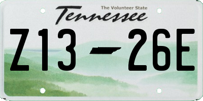 TN license plate Z1326E