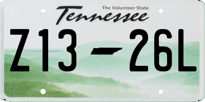 TN license plate Z1326L