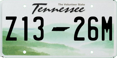 TN license plate Z1326M