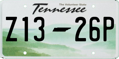 TN license plate Z1326P