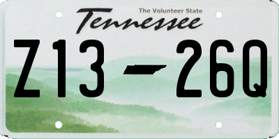 TN license plate Z1326Q
