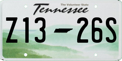 TN license plate Z1326S
