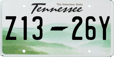 TN license plate Z1326Y