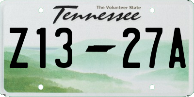 TN license plate Z1327A