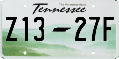 TN license plate Z1327F